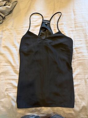 Banana Republic Black V-Neck Satin-Back Camisole